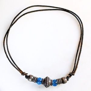 Leather & Silver Necklace
